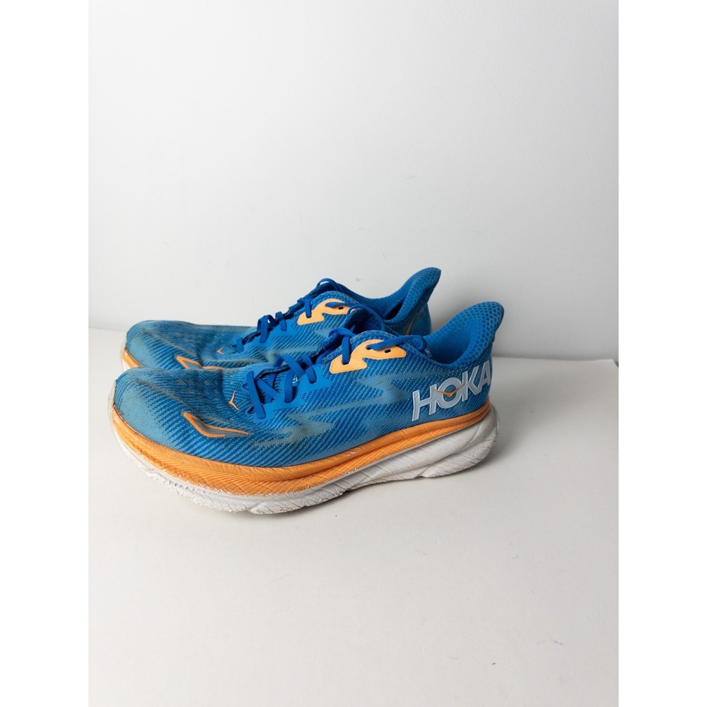 Hoka One One Clifton 9 Shoes Mens US 11.5 2E Blue Athletic Running Sports